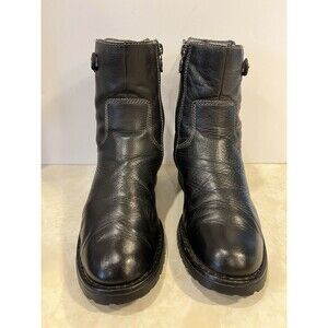 Harley Davidson Black 84353 Side Zip Back Tie Motorcycle Moto Biker Boot Sz 8